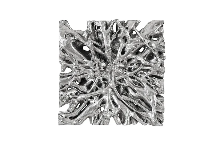 Phillips Collection Cast Naturals Square Root Medium Wall Art in Silver Leaf PH66091