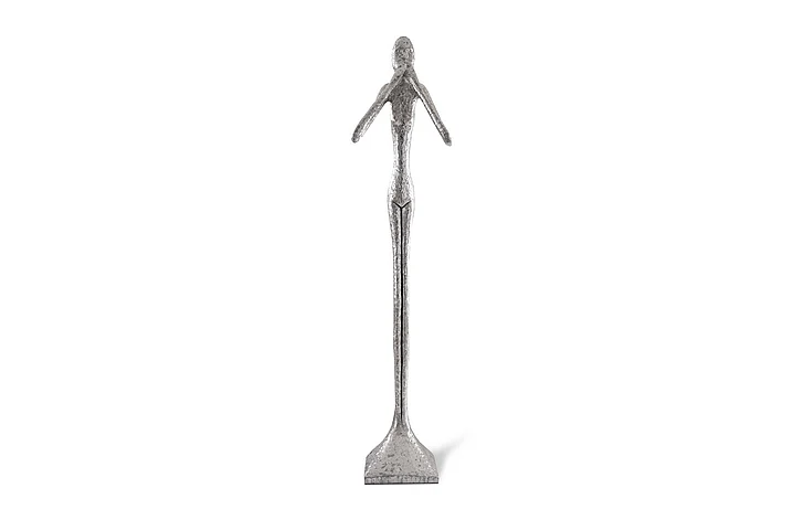 Phillips Collection Speak No Evil Large Skinny Sculpture in Silver Leaf PH66161