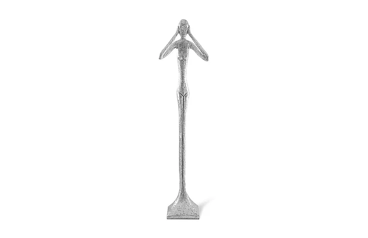 Phillips Collection Hear No Evil Large Skinny Sculpture in Silver Leaf PH66163