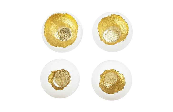 Phillips Collection Broken Egg Wall Art in White and Gold Leaf (Set of 4)