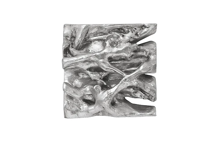 Phillips Collection Cast Naturals Square Root Large Wall Tile in Silver Leaf PH66562