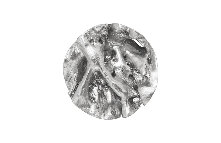 Phillips Collection Round Cast Root Wall Tile in Silver Leaf PH66567