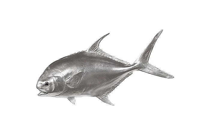 Phillips Collection Permit Fish Wall Sculpture in Silver Leaf PH66836