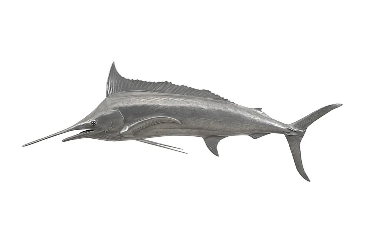 Phillips Collection Blue Marlin Wall Sculpture in Polished Aluminum PH67450