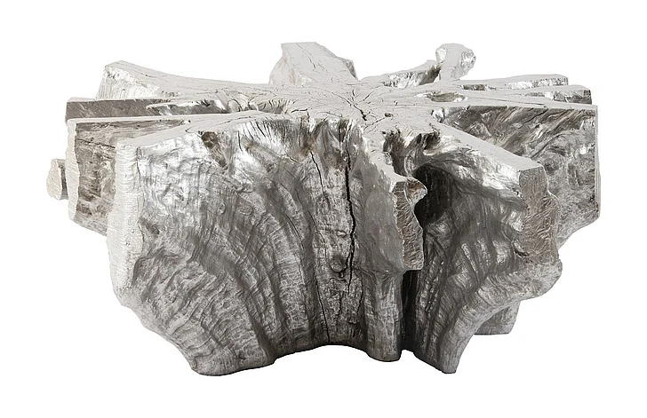 Phillips Collection Dante Root Cast Coffee Table in Silver Leaf PH67496