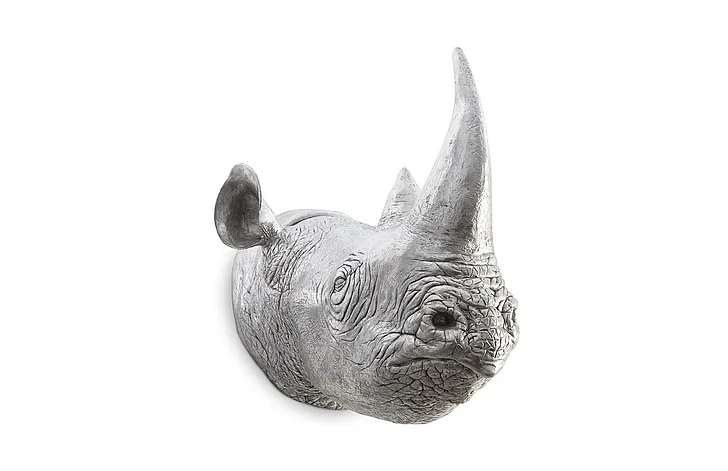 Phillips Collection Rhino Wall Art in Silver Leaf PH67513