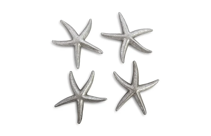 Phillips Collection Small Starfish Set of 4 in Silver Leaf PH67528