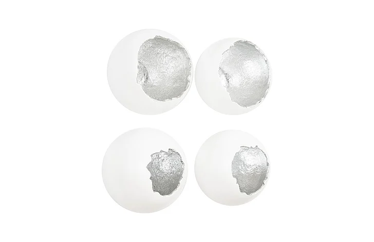 Phillips Collection Broken Egg Wall Art Set in Pearl White/Silver Leaf PH67625