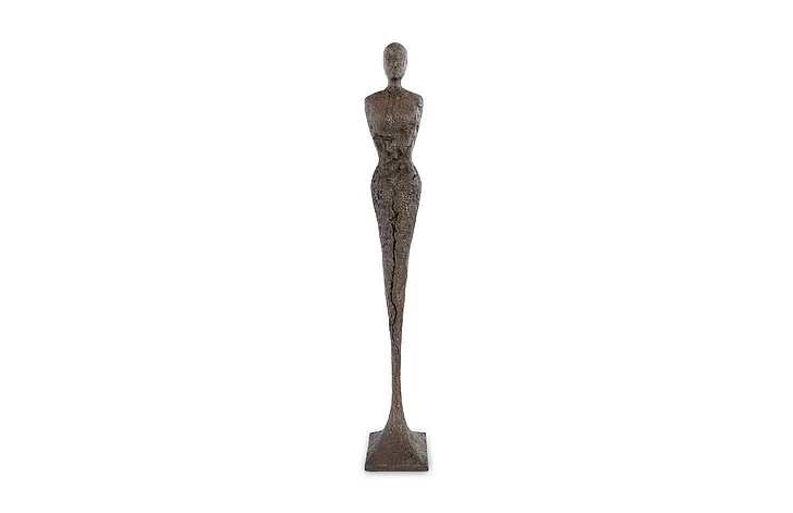 Phillips Collection Tall Chiseled Female Sculpture in Bronze PH67650