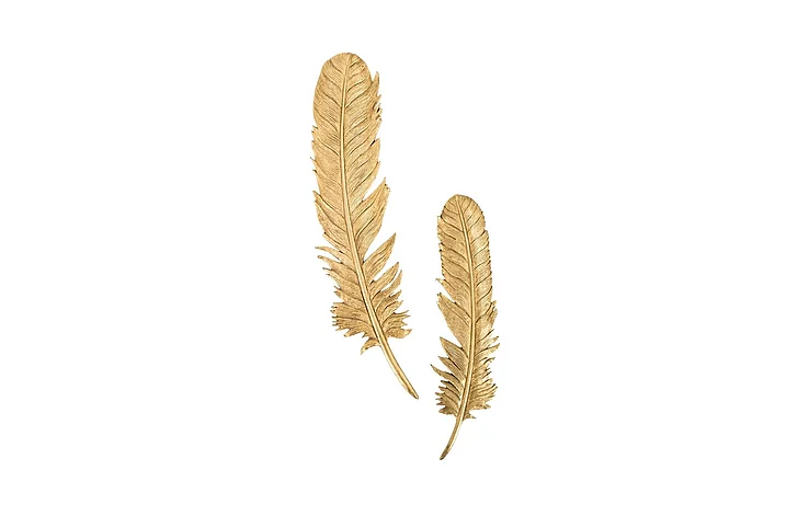 Phillips Collection Feathers Small Wall Art Set in Gold Leaf PH67716