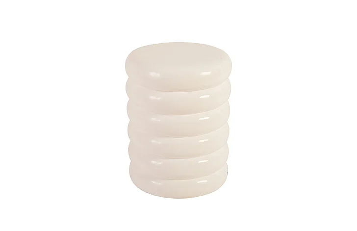Phillips Collection Ribbed Stool in White PH67725