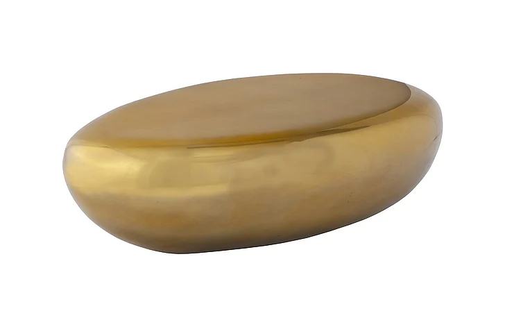 Phillips Collection River Stone Large Coffee Table in Liquid Gold PH67801