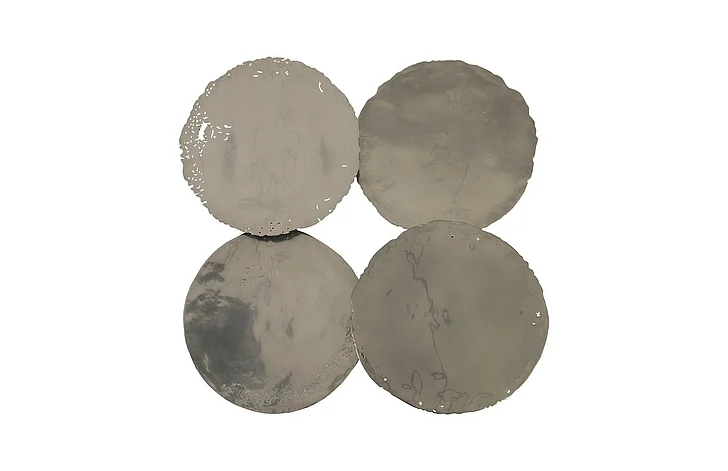 Phillips Collection Cast Oil Drum Wall Discs in Liquid Silver PH67805