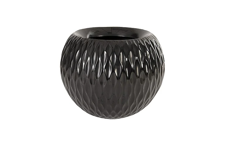 Phillips Collection Ripple Planter in Gel Coat Black PH67836