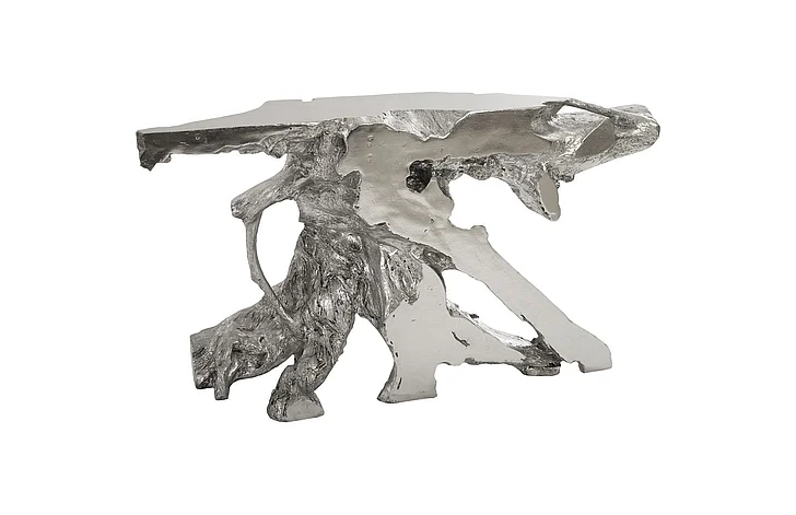 Phillips Collection Freeform Eli Console Table in Silver Leaf PH67962