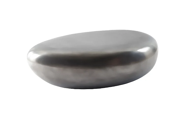 Phillips River Stone Small Coffee Table in Polished Aluminum PH68783