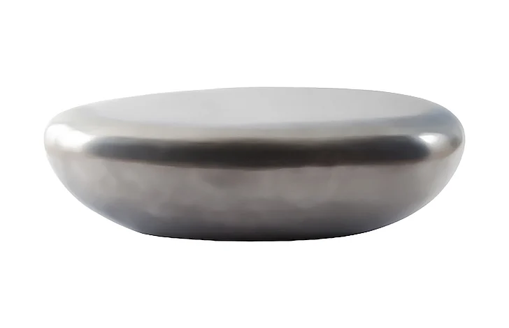 Phillips River Stone Large Coffee Table in Polished Aluminum PH68784