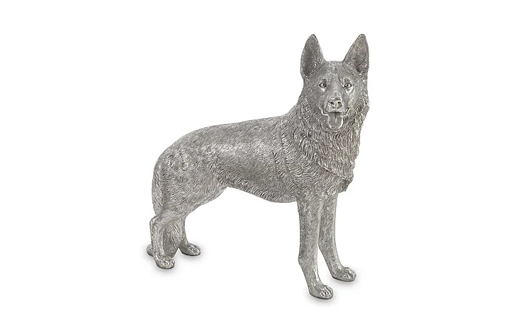 Phillips Collection Standing German Shepherd Dog Sculpture in Silver Leaf PH72092