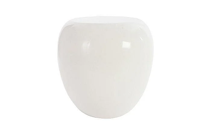 Phillips Collection River Stone Side Table in Gel Coat White PH74449
