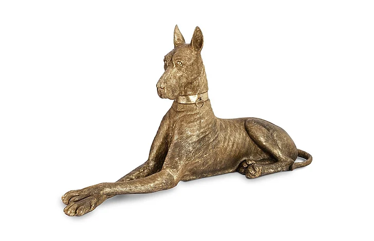 Phillips Collection Right Great Dane Sculpture in Gold Leaf PH75330