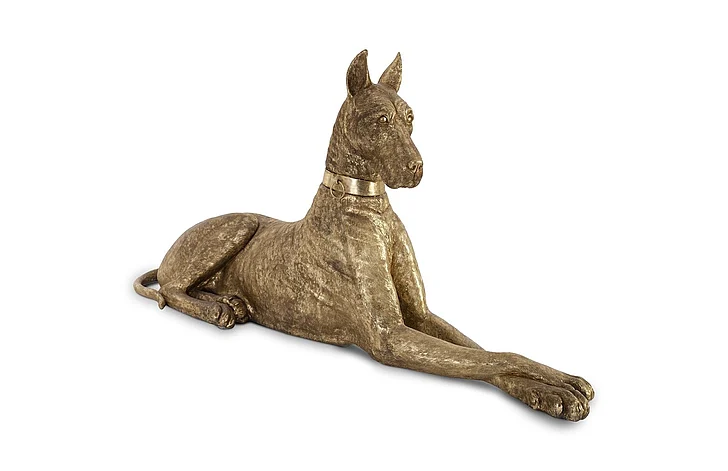 Phillips Collection Left Great Dane Sculpture in Gold Leaf PH75331
