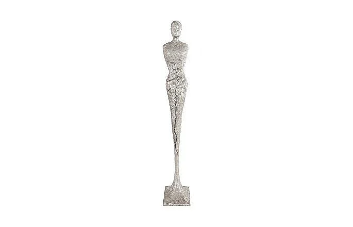 Phillips Collection Tall Chiseled Female Sculpture in Silver Leaf PH76688