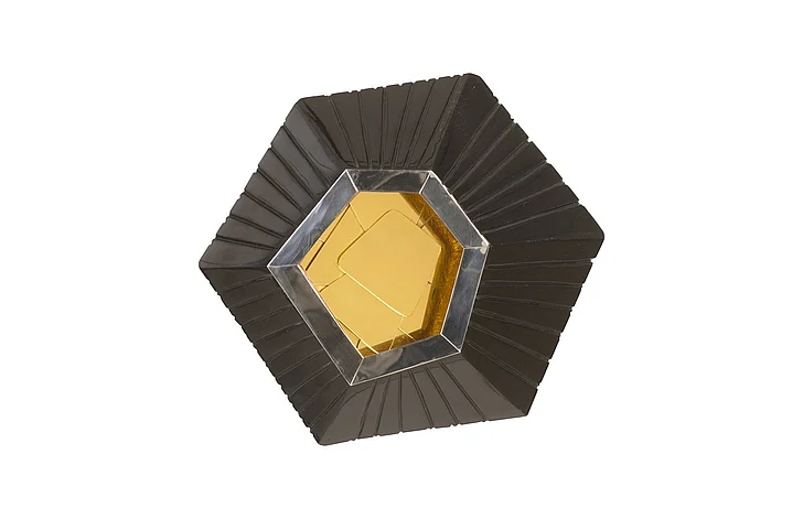 Phillips Collection Hex Medium Wall Tile in Brass/Black PH80017