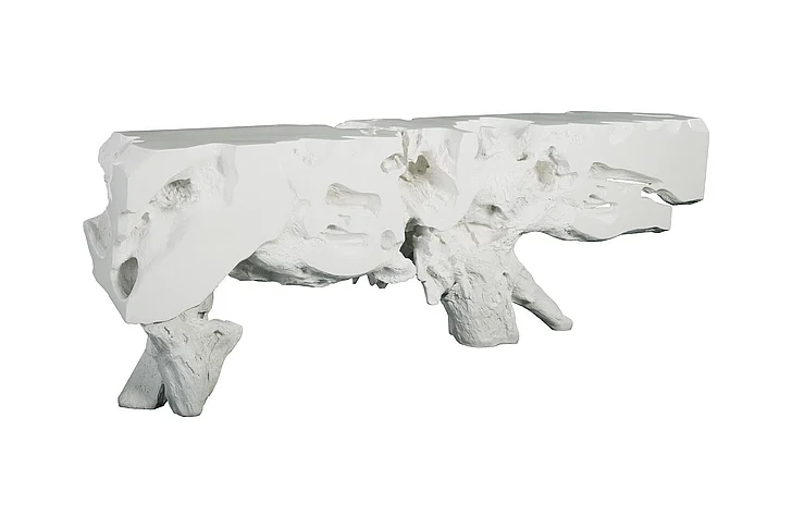 Phillips Collection Freeform XL Console Table in Gel Coat White PH83575