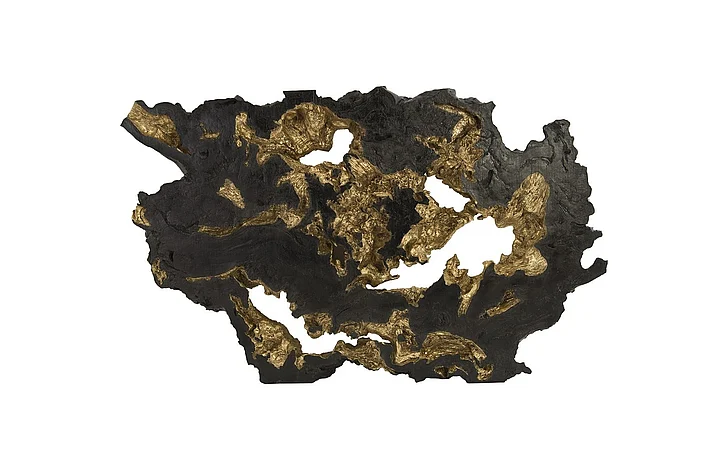 Phillips Collection Cast Naturals Large Burled Root Wall Art in Black/Gold Leaf PH83682