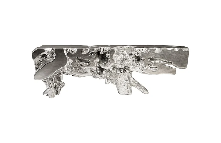 Phillips Collection Freeform Extra Large Console Table in Silver Leaf PH84330