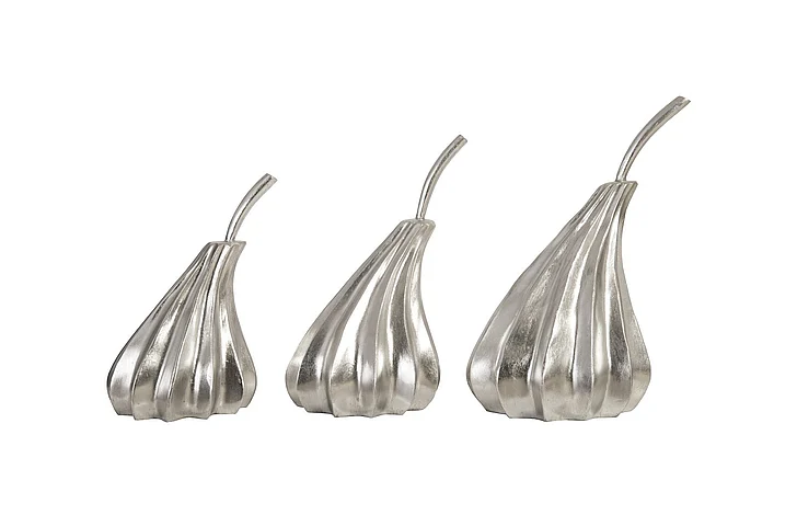Phillips Collection Hand-Dipped Pears Sculpture in Silver Leaf PH89117