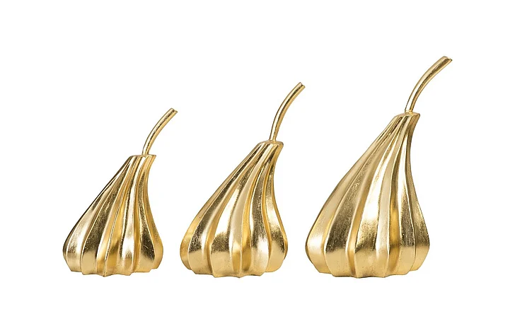Phillips Collection Hand-Dipped Pears Sculpture in Gold Leaf PH89118