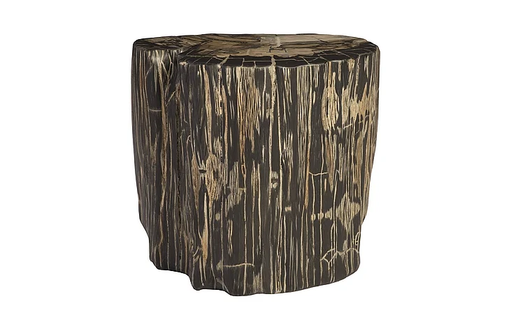 Phillips Collection Cast Naturals Striated Round Cast Petrified Wood Stool in Natural PH89727