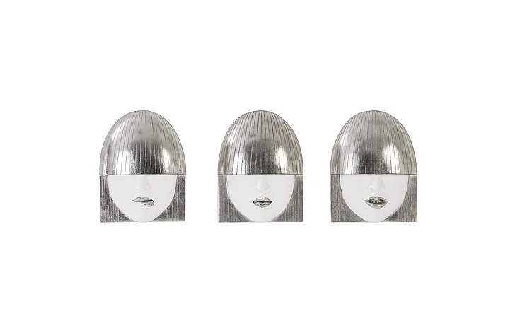 Phillips Collection Fashion Faces Small Wall Art Set in White/Silver Leaf PH90451