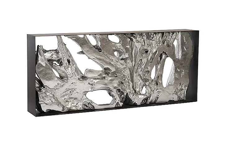 Phillips Cast Root Console Table in Silver/Black PH92306