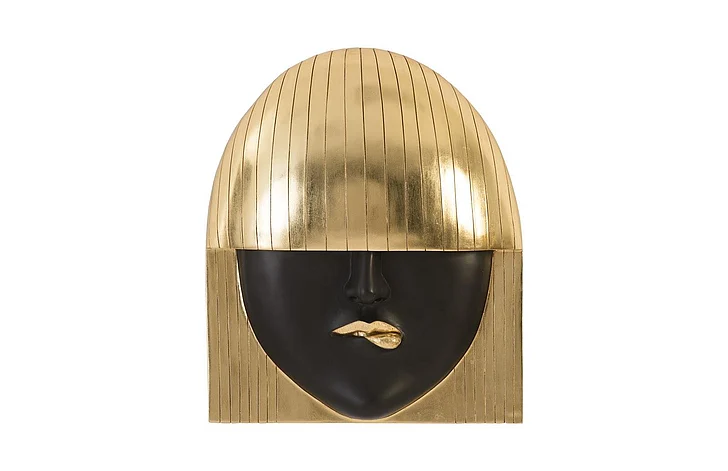 Phillips Collection Large Pout Fashion Faces Wall Art in Black and Gold Leaf PH94744