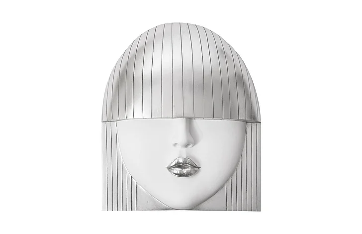 Phillips Collection Large Kiss Fashion Faces Wall Art in White and Silver Leaf PH94745