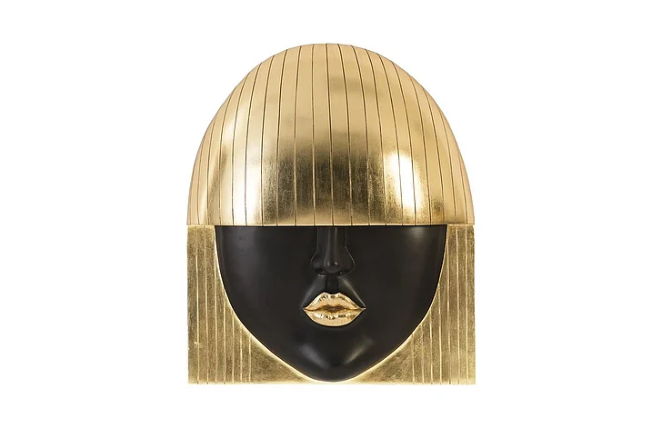 Phillips Collection Large Kiss Fashion Faces Wall Art in Black and Gold Leaf PH94748
