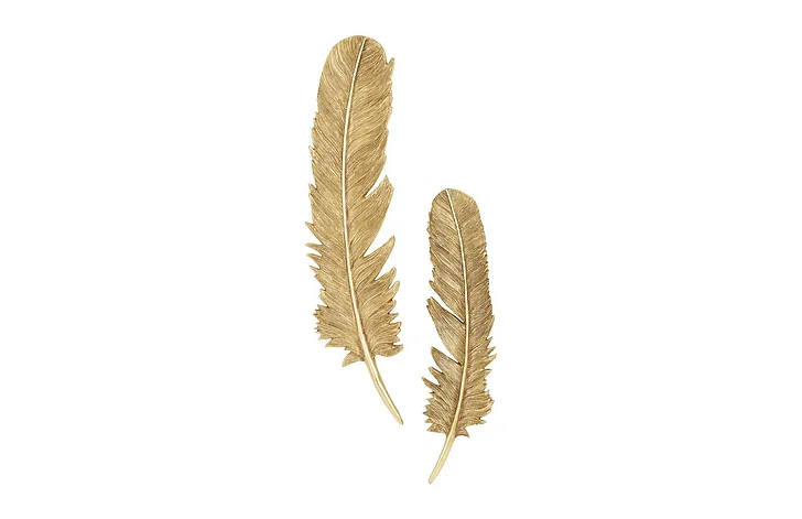 Phillips Collection Feathers Large Wall Art Set in Gold Leaf PH95596