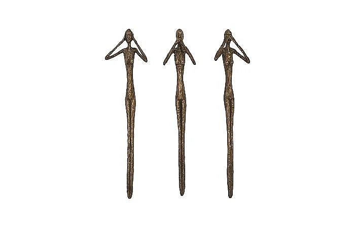 Phillips Collection See, Speak, Hear No Evil Wall Art in Bronze PH96052
