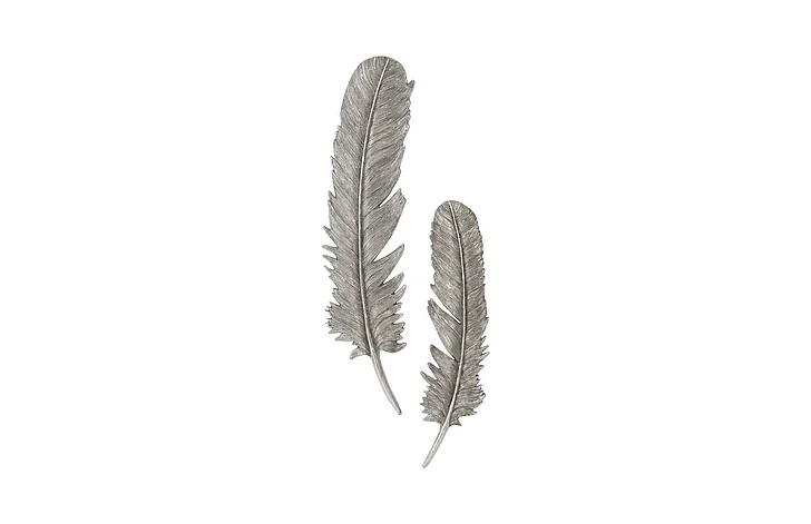 Phillips Collection Feathers Large Wall Art Set in Silver Leaf PH96270