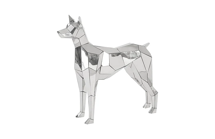 Phillips Collection Crazy Cut Dog Sculpture in Stainless Steel PH97073