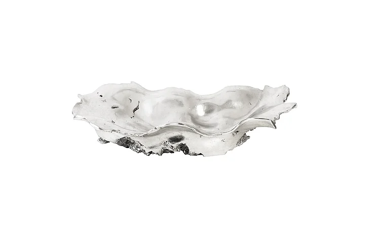 Phillips Collection Cast Naturals Cast Burled Wood Bowl in Silver PH97645