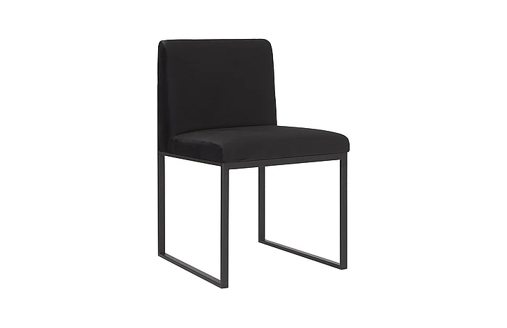 Phillips Collection Frozen Velvet Dining Chair in Black PH99960 (Set of 2)