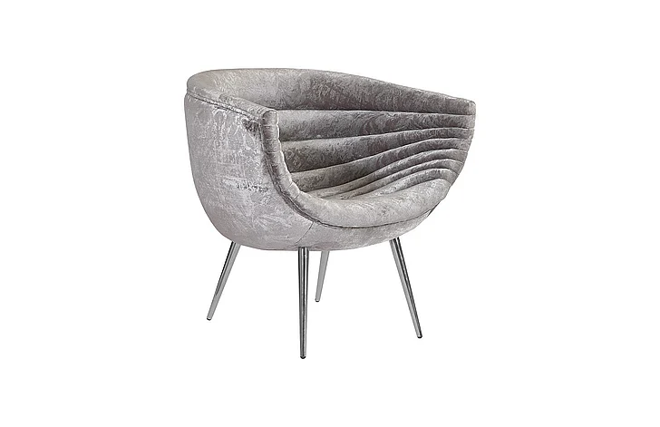 Phillips Nouveau Club Chair in Gray/Stainless Steel PH99963