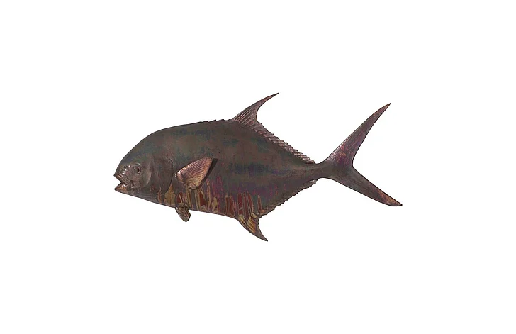 Phillips Collection Permit Fish Maroon Wall Sculpture in Copper Patina PH99971
