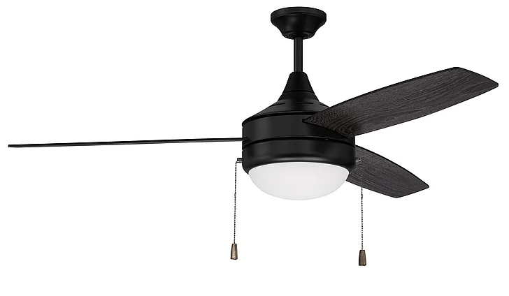 Craftmade 52" Phaze 3 in Flat Black w/ Flat Black/Greywood Blades PHA52FB3