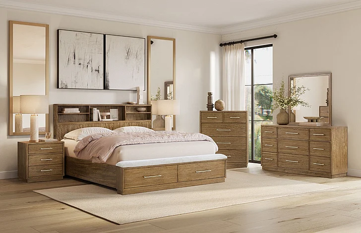 FD Home Phase 3 2pc Panel Bedroom Set in Chai Tea