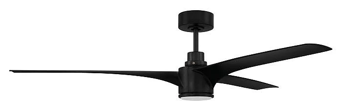 Craftmade Phoebe 60" 3-Blade Indoor/Outdoor (Damp) Ceiling Fan in Flat Black PHB60FB3-NWF