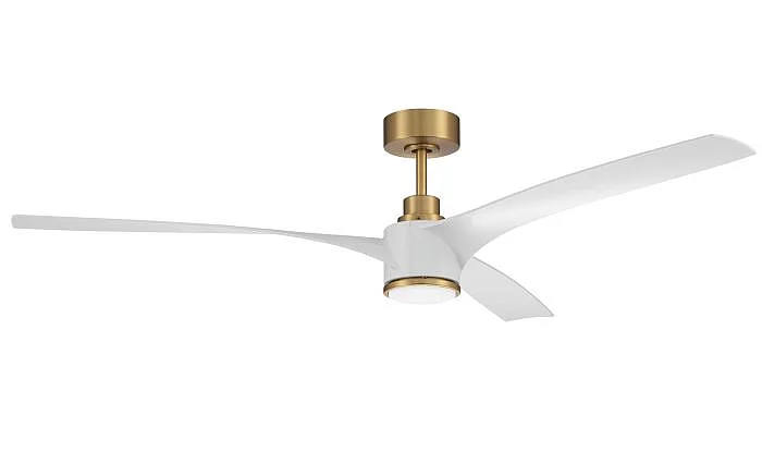 Craftmade Phoebe 60" 3-Blade Ceiling Fan in Satin Brass w/ White Blades PHB60SB3-NWF
